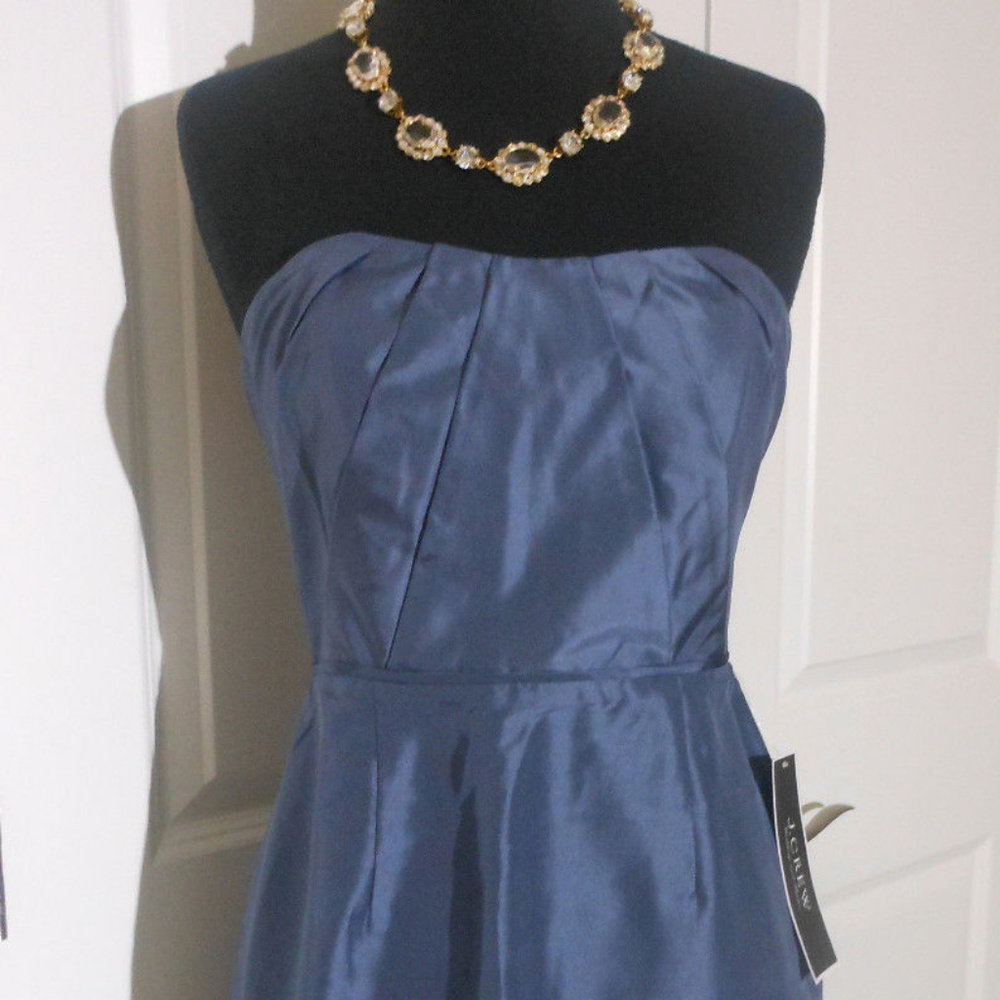 J CREW Strapless Alexia Dress in Slub Silk NWT - Picture 3 of 8
